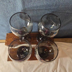 Greenbrier Set 4 Smokey Grey Gray Wine Glasses 12oz
