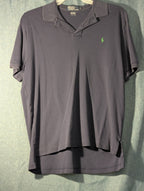 Vintage 90s Polo Ralph Lauren Shirt Men's L Navy Blue Green Pony Logo