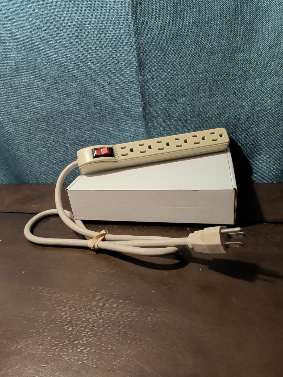 6-Outlet Power Strip Surge Protector 4 Ft Cord 15A Circuit Breaker Switch White