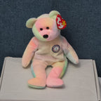 TY Beanie Baby B.B. BEAR The Birthday Bear 1999 | Pastel Tie-Dye | Mint Tags NEW