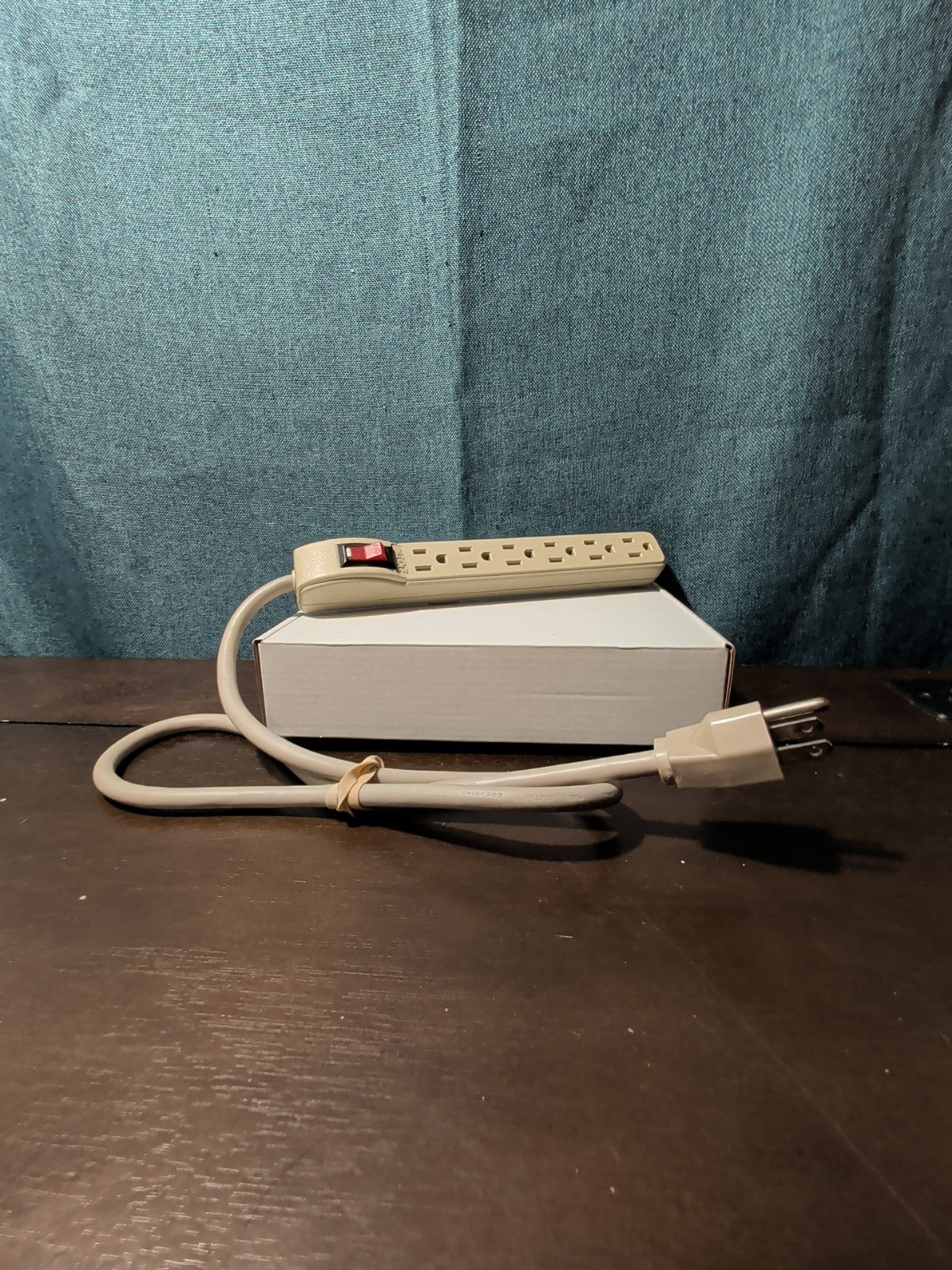 6-Outlet Power Strip Surge Protector 4 Ft Cord 15A Circuit Breaker Switch White