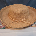 Scala 100% Raffia Wide Brim Sun Hat Natural Straw Summer Beach