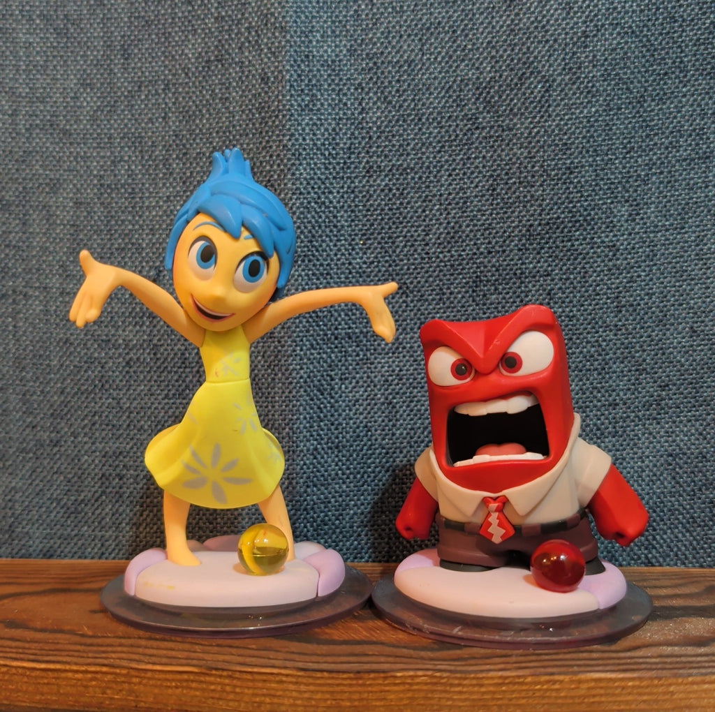 Disney Infinity 3.0 Inside Out Joy & Anger 2 Figure Lot PVC Loose