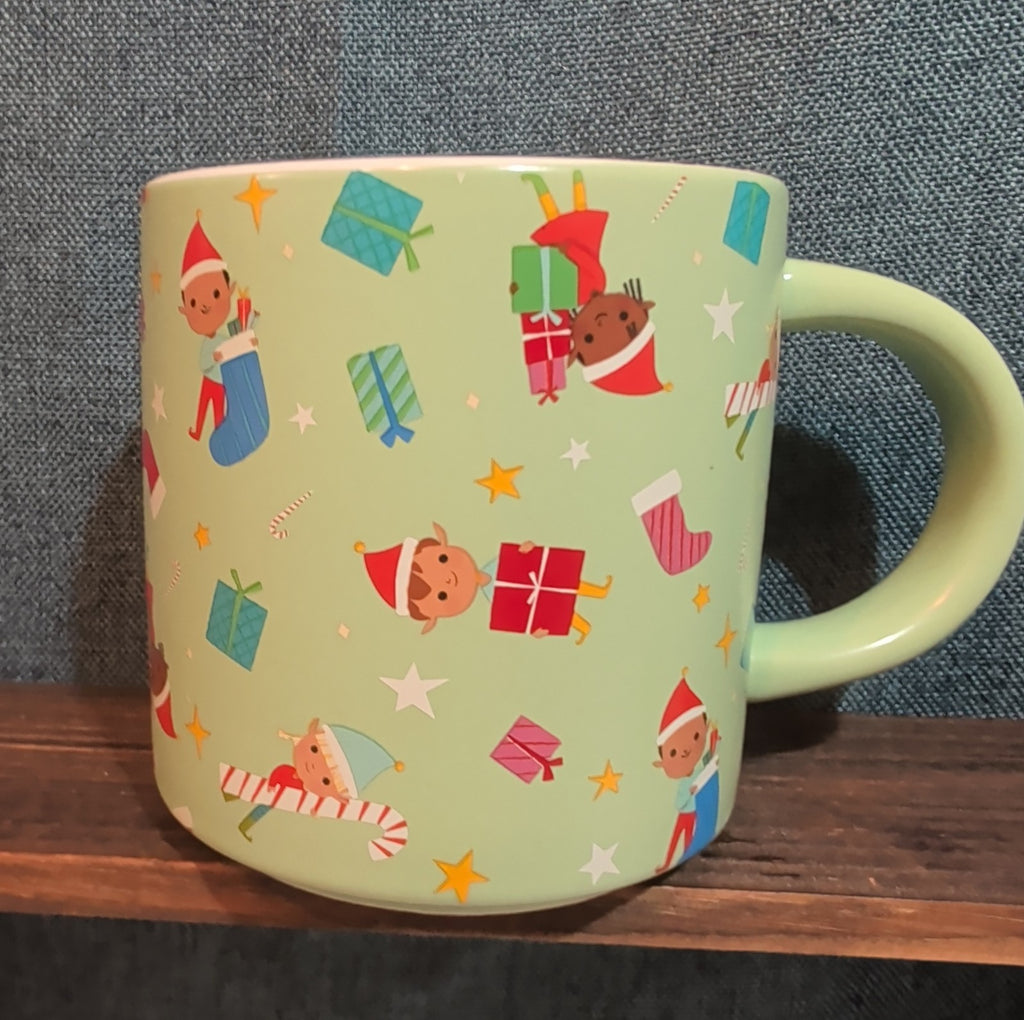 Target Wondershop 18 oz Ebony Glenn Christmas Elf ELVES Stoneware Coffee Mug