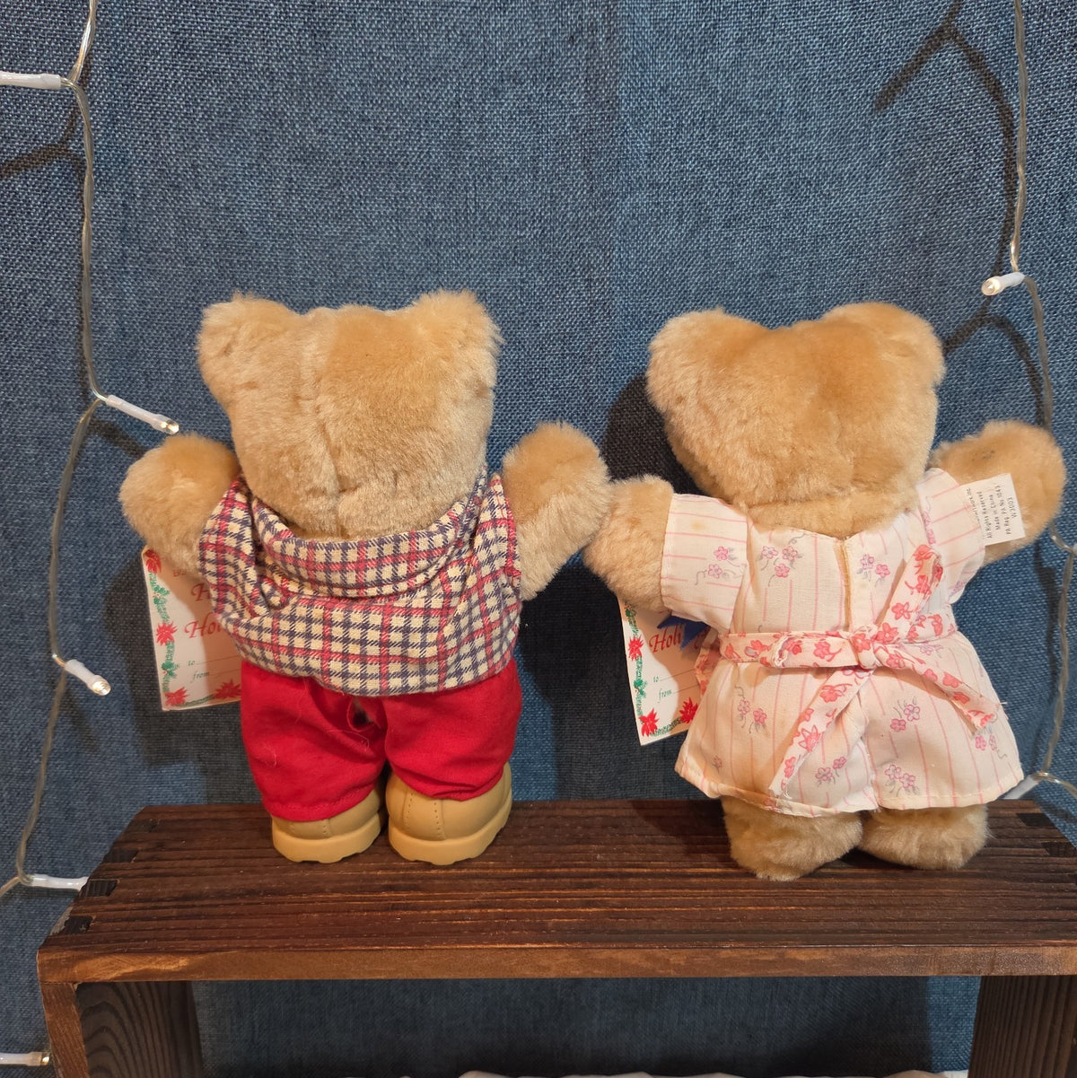 Wendy's Furskins Boone Bear Plush Plaid Outfit 1986 Vintage Holiday Tagged