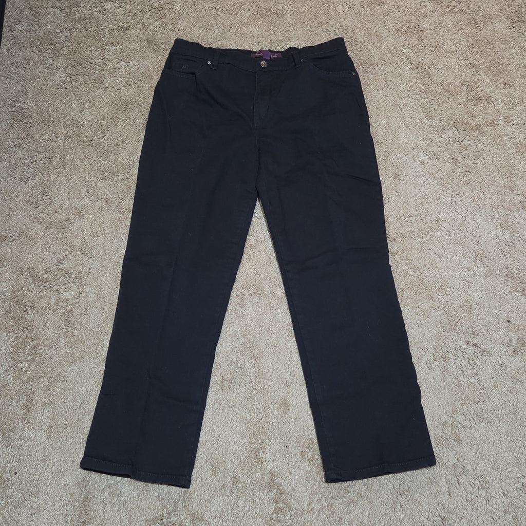 Gloria Vanderbilt Amanda Black Jeans Stretch 14P Short Women Classic