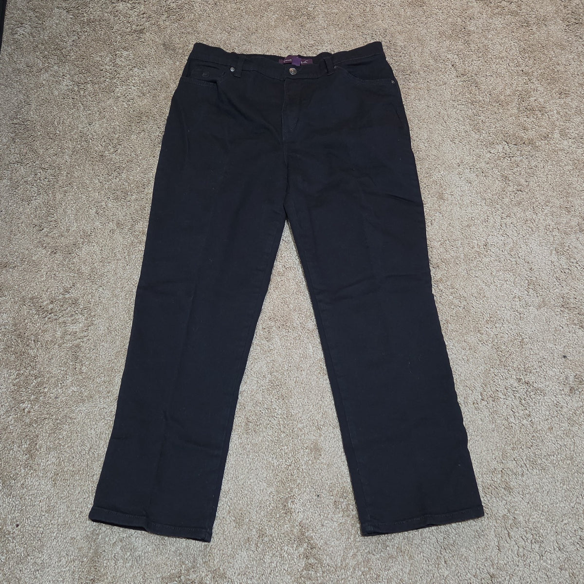 Gloria Vanderbilt Amanda Black Jeans Stretch 14P Short Women Classic