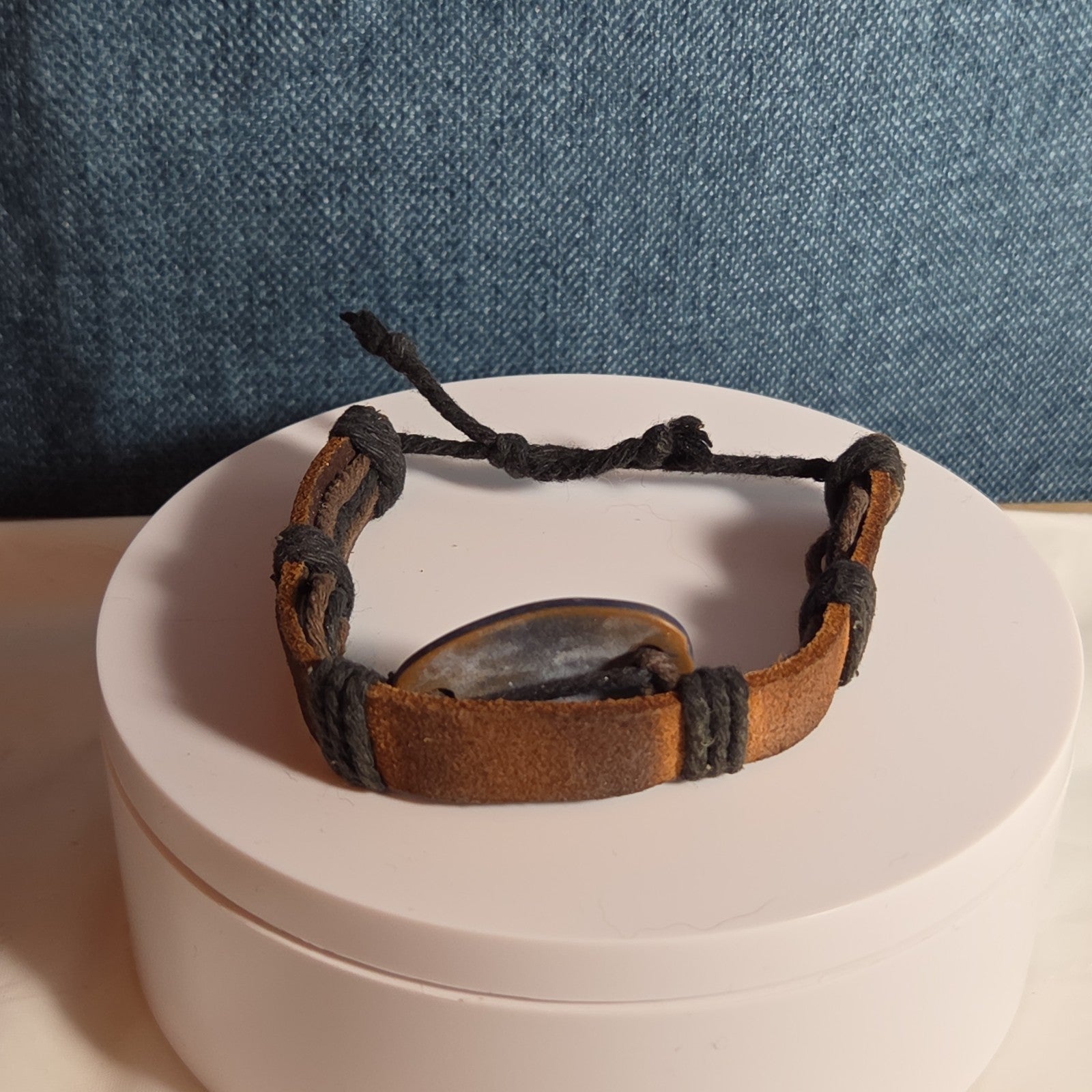 Leather Hemp Tribal Wrap Bracelet
