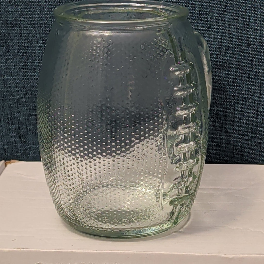Home Essentials FOOTBALL Glass Mug XL 36 oz Textured Pigskin Beer Stein Gameday