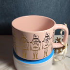 Holly & Joy Nutcracker Pink Ceramic Mug Holiday NWT