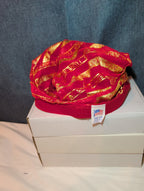 I Love Jesus Satin Hair Bonnet Sleep Cap Red Gold Glitter OS Made in USA