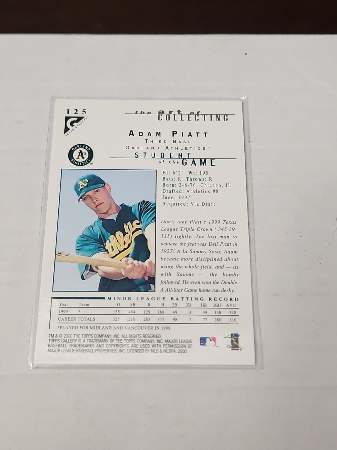 2000 Topps Gallery - Students of the Game Adam Piatt #125