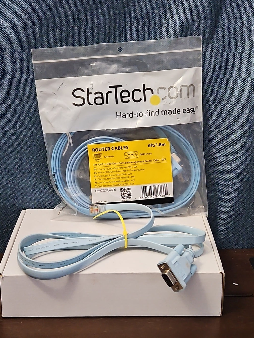 StarTech Cisco Console Cable 6ft | DB9 to RJ45 Management Router Switch | Blue