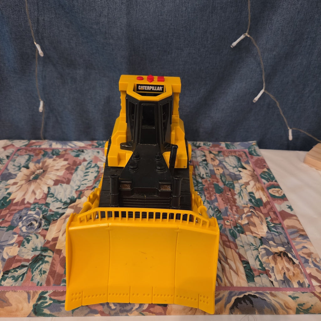 Caterpillar CAT Bulldozer Toy Plastic Construction Vehicle Y2K