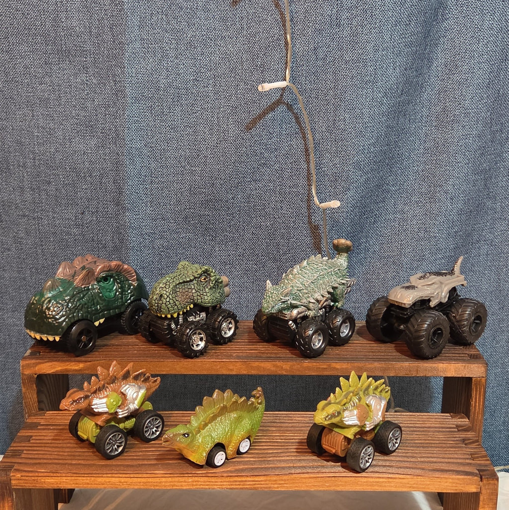 Lot Of 7 Dinosaur Monster Trucks, Vehicles Plastic