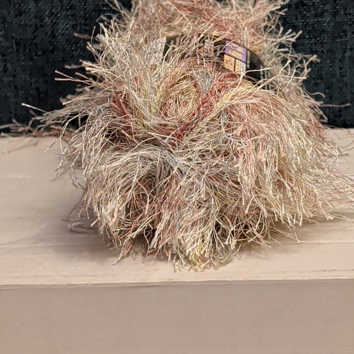 Lion Brand Fun Fur Prints Yarn 1 Skein Sandstone 225 Made in Italy Eyelash NOS