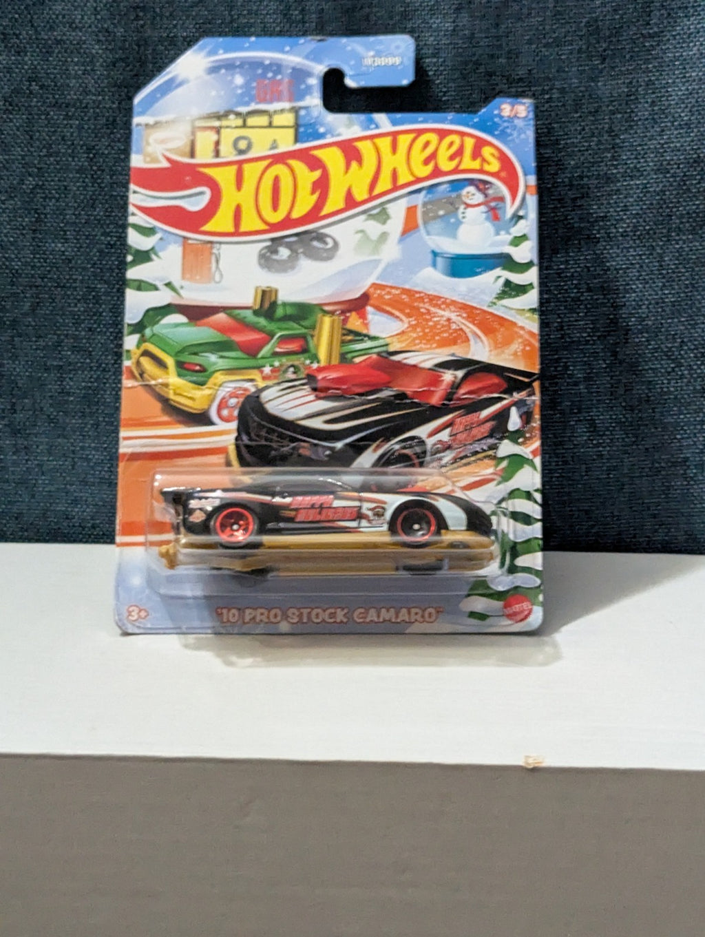 Hot Wheels 2010 Pro Stock Camaro Holiday Racers | Black Happy Holidays Car
