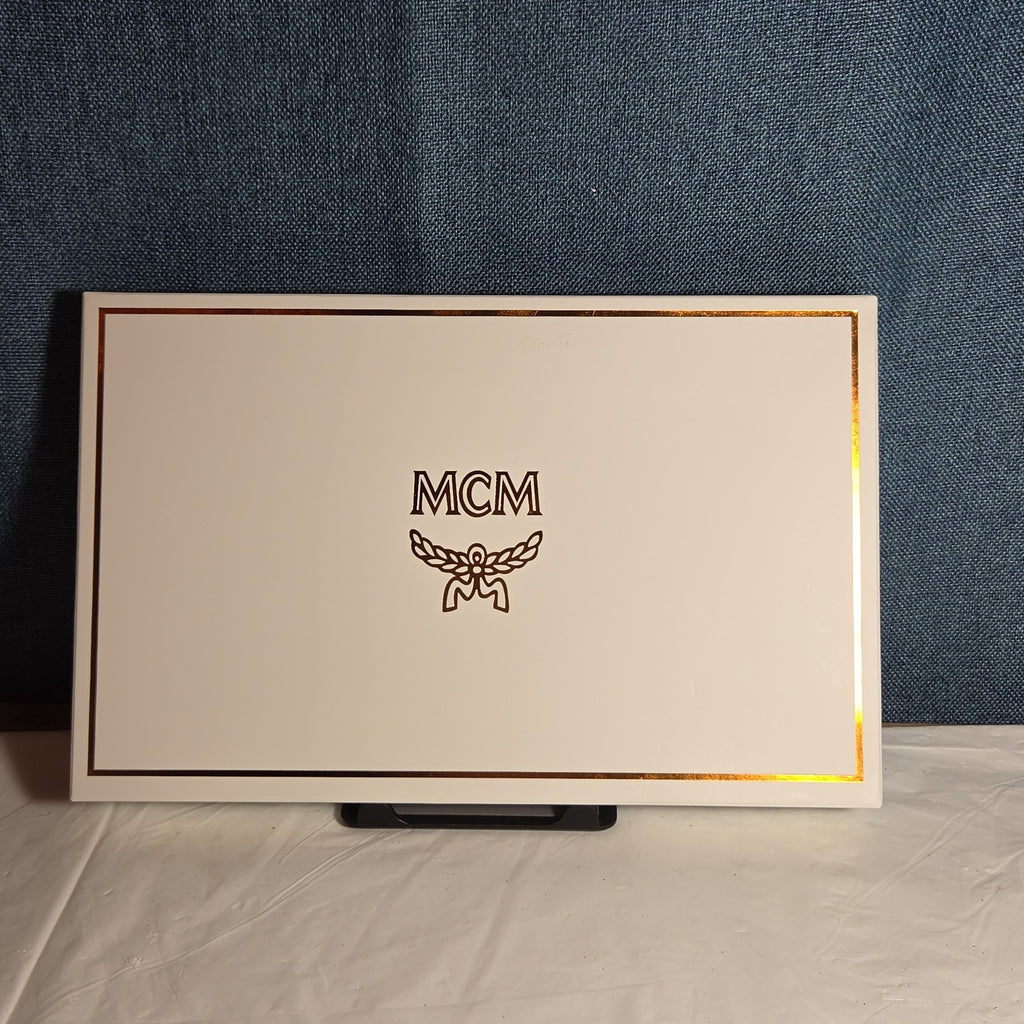 MCM Visetos Envelope Pouch Cognac Monogram Beauty Clutch NIB 200838