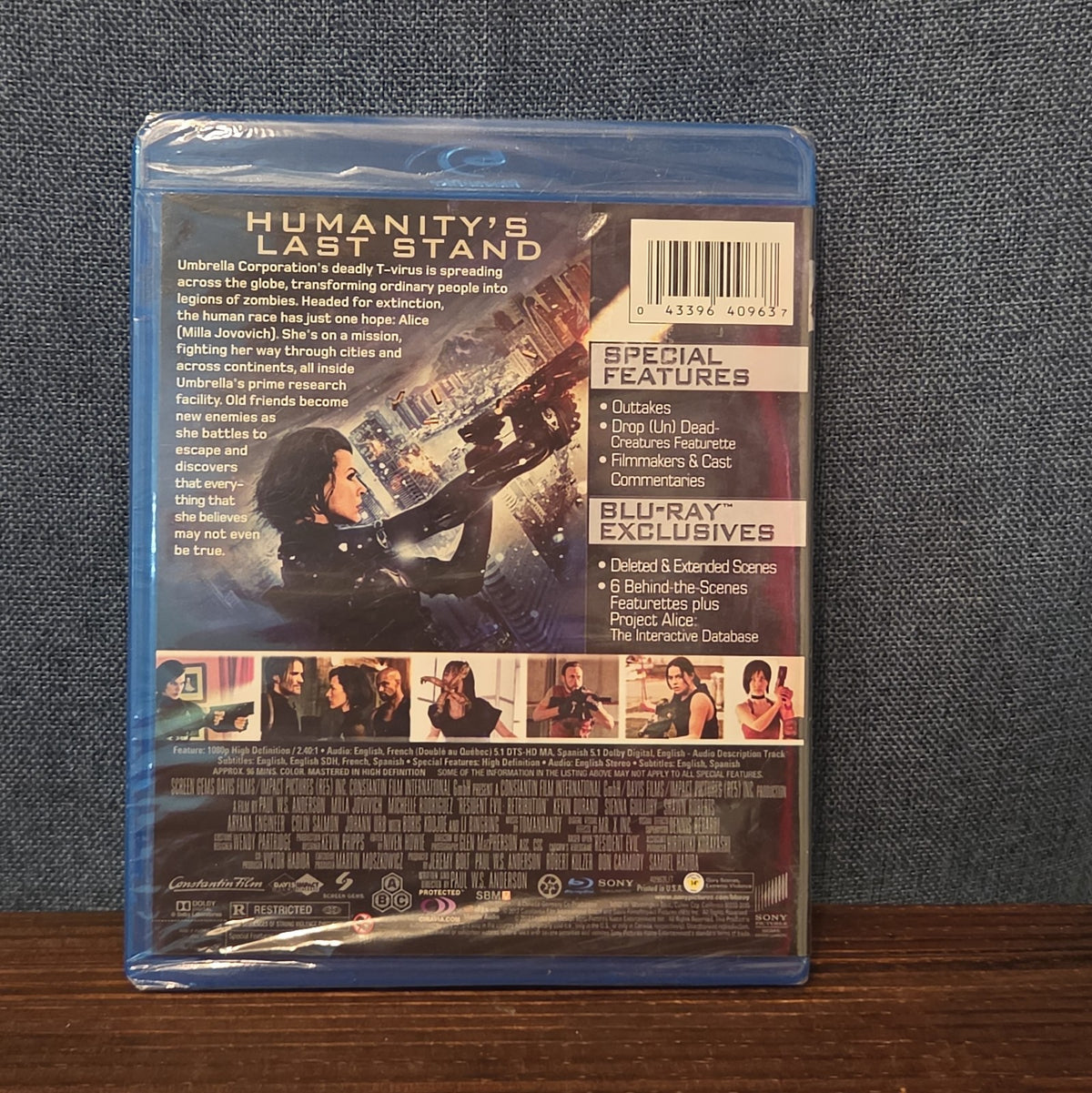Resident Evil Retribution Blu-Ray Milla Jovovich