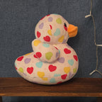 Way To Celebrate Duck Plush Heart Print Pastel Kawaii