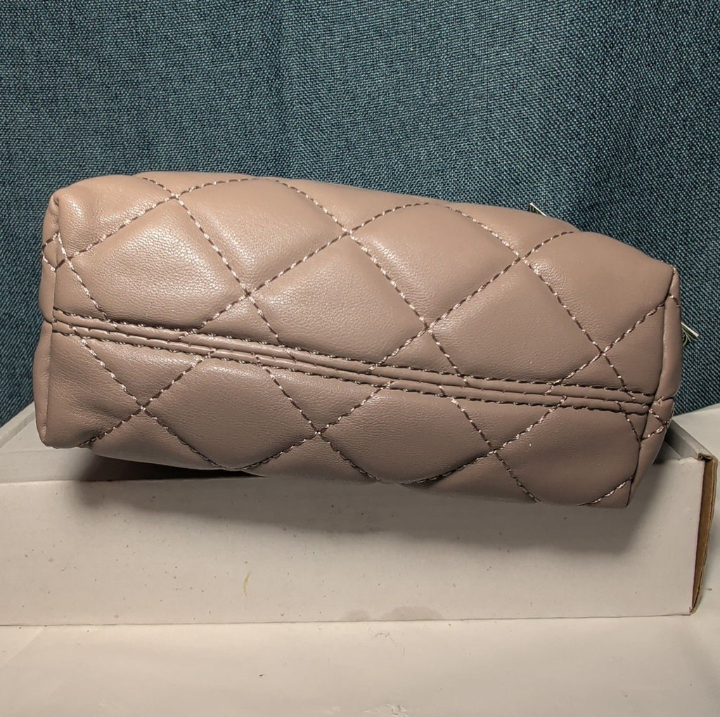 Studio Badgley Mischka Quilted Mini Tote Taupe Vegan Leather NWT
