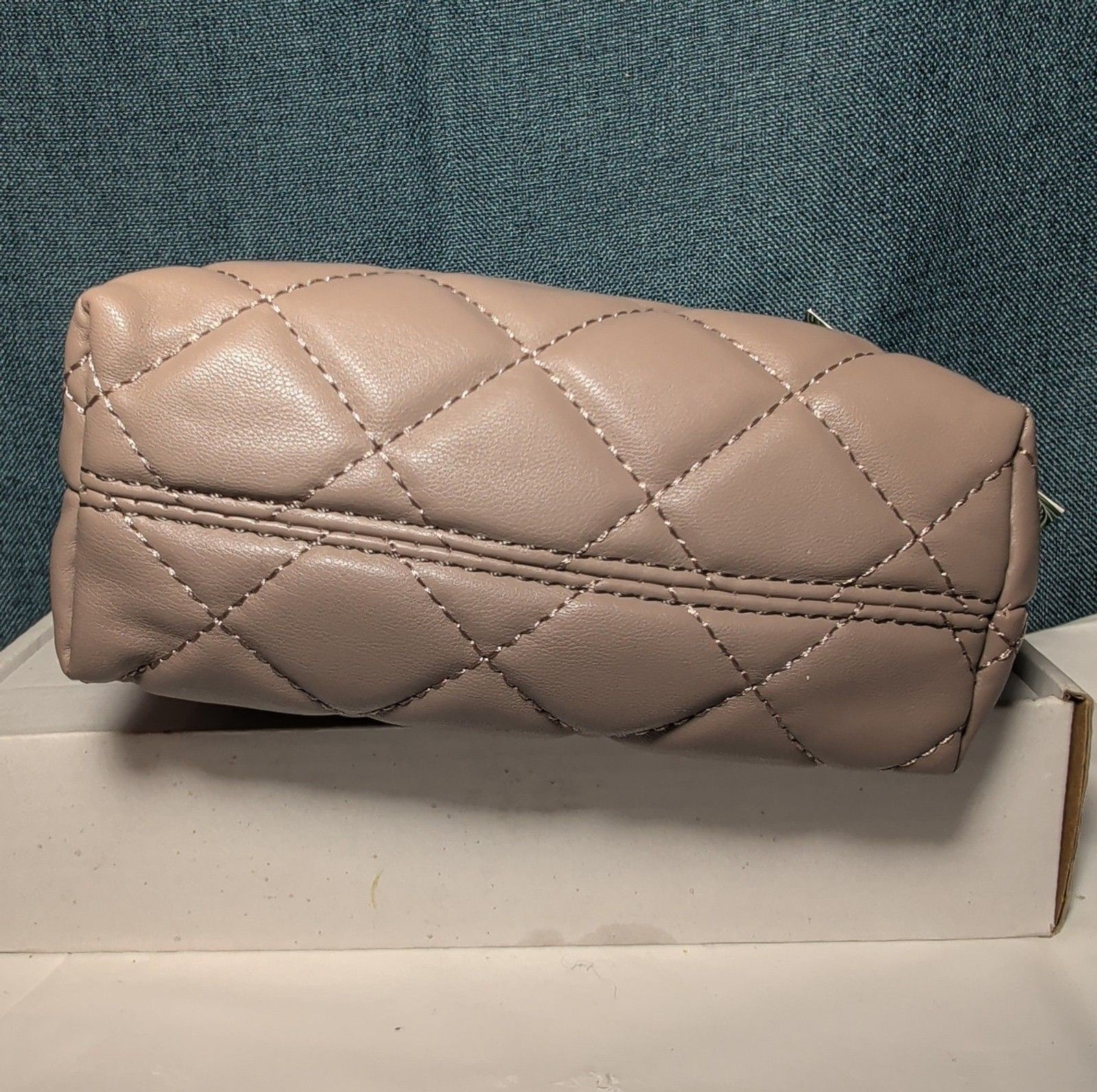 Studio Badgley Mischka Quilted Mini Tote Taupe Vegan Leather NWT