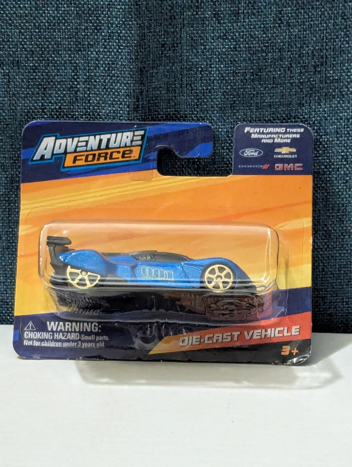Adventure Force Blue Race Car | Maisto Fresh Metal Diecast | GT Racer Gold Wheel
