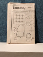 Simplicity 4202 Baby Accessories Pattern Quilt Diaper Bag Bib Wrap UNCUT 2006