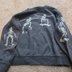 Old Navy Skateboard Skeleton Sweatshirt Boys L Grey Fleece Crewneck Preowned
