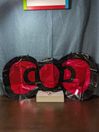 Set of 6 Giant Red Bow Foil Balloons | 34" Red & Black