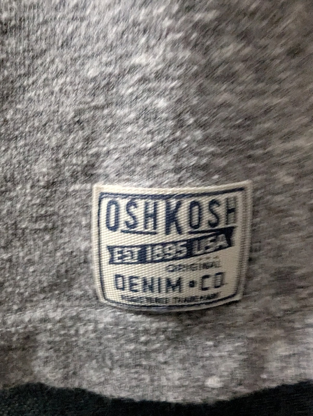 OshKosh B'gosh Boys Shirt Size 7 Henley Raglan Gray Maroon Varsity Stripe