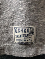 OshKosh B'gosh Boys Shirt Size 7 Henley Raglan Gray Maroon Varsity Stripe