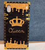 Boutique Samsung Galaxy Queen Crown Gold Square Case Shockproof