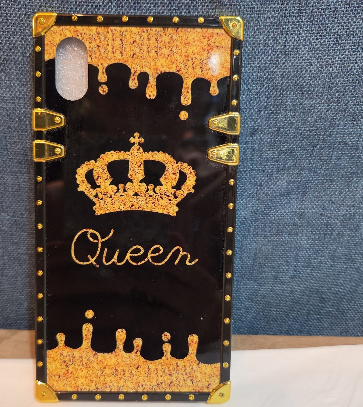 Boutique Samsung Galaxy Queen Crown Gold Square Case Shockproof