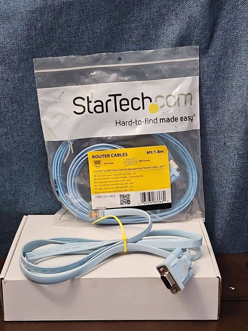 StarTech Cisco Console Cable 6ft | DB9 to RJ45 Management Router Switch | Blue