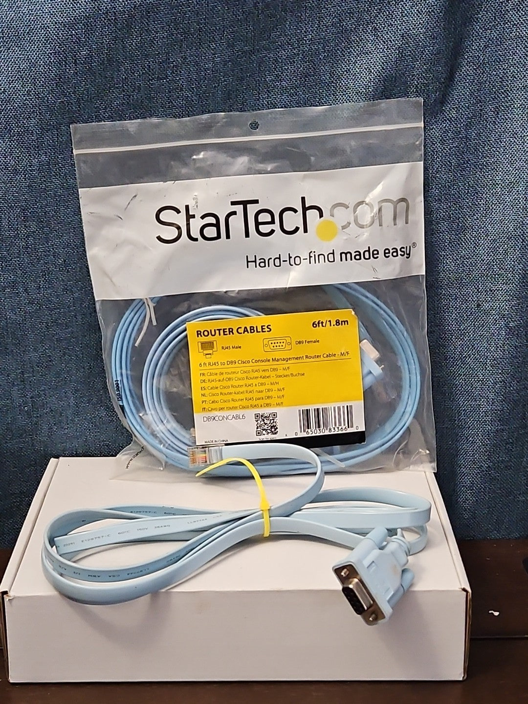 StarTech Cisco Console Cable 6ft | DB9 to RJ45 Management Router Switch | Blue