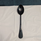 Set of 8 Black Stainless Steel Spoons 18/0 Modern Onyx Flatware Table Spoons Set