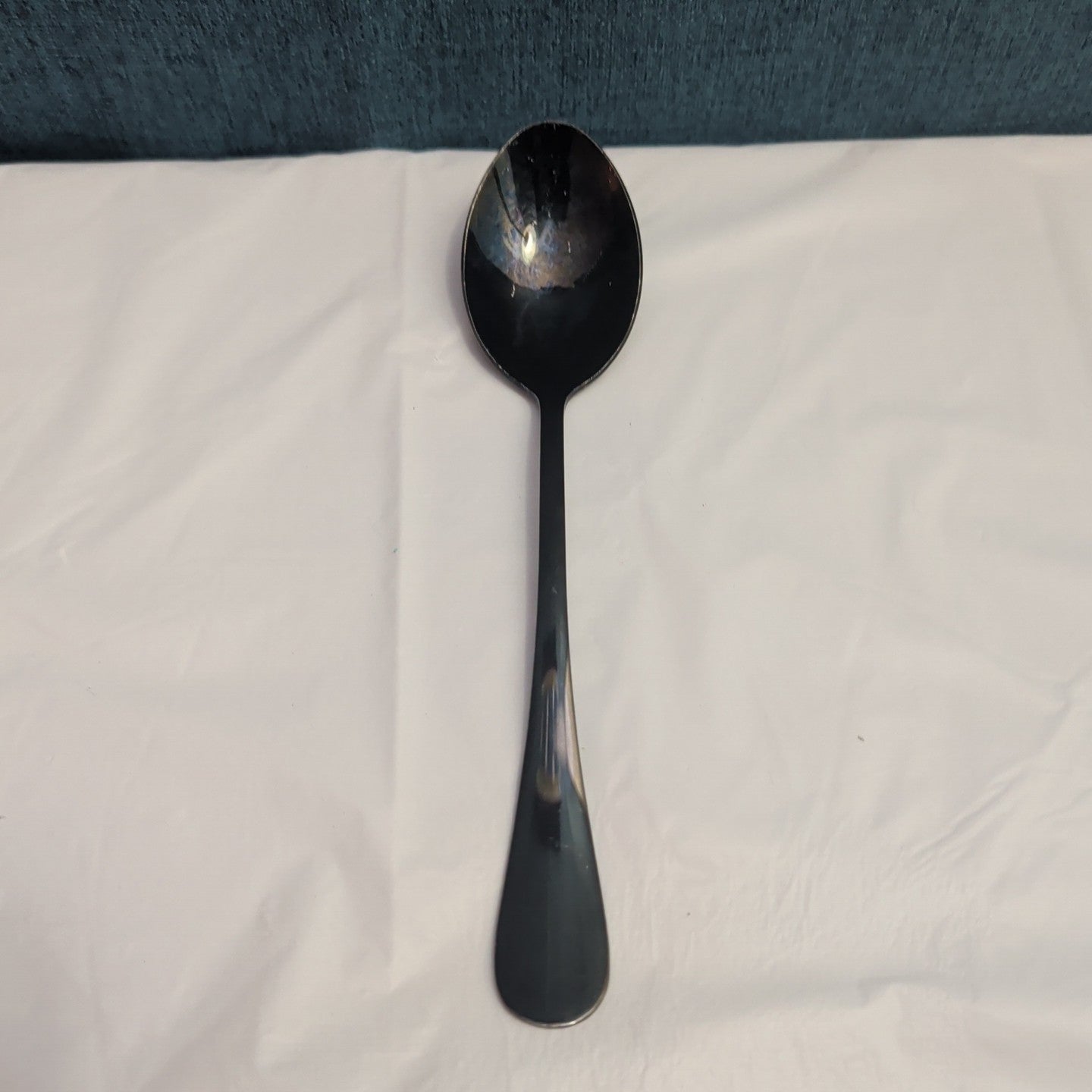Set of 8 Black Stainless Steel Spoons 18/0 Modern Onyx Flatware Table Spoons Set