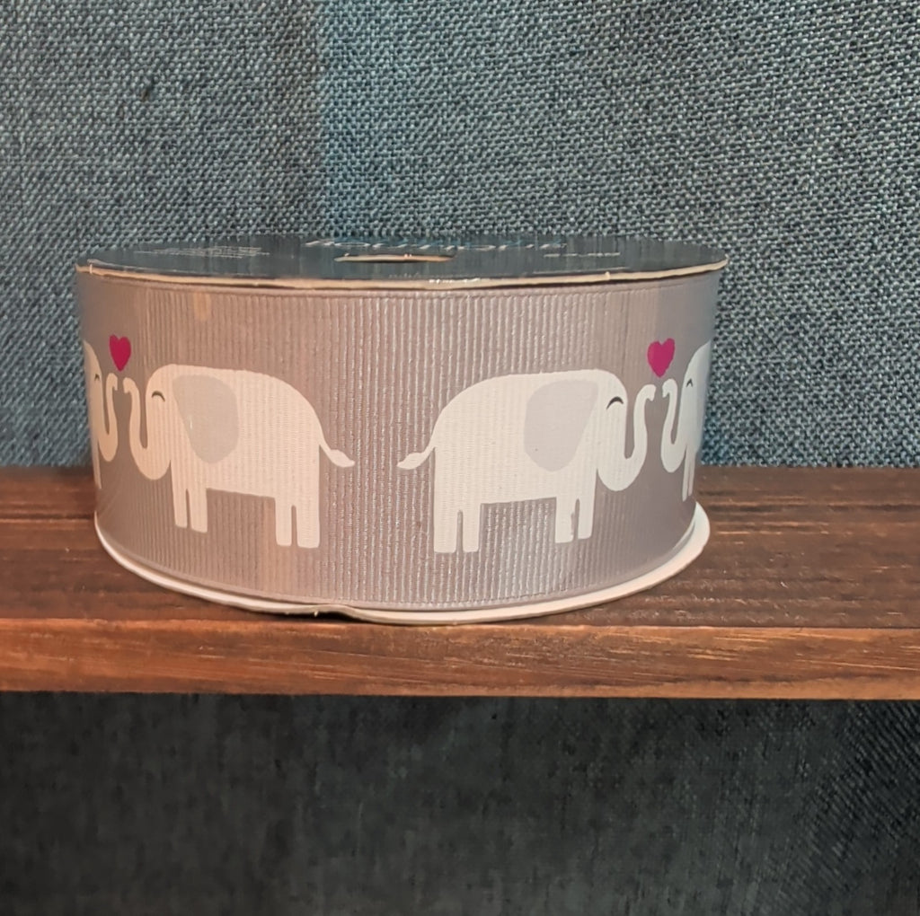 Ribbon Boutique Elephant Heart Grosgrain 1.5 in x 3 yd elephant