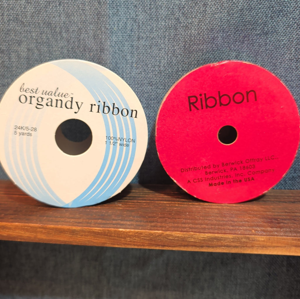 Offray Ribbon Lot 2 Pink Organdy Metallic Magenta Craft Destash