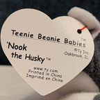 Ty Teenie Beanie Baby Nook the Husky 1999 McDonald's Plush Dog Grey White Tag