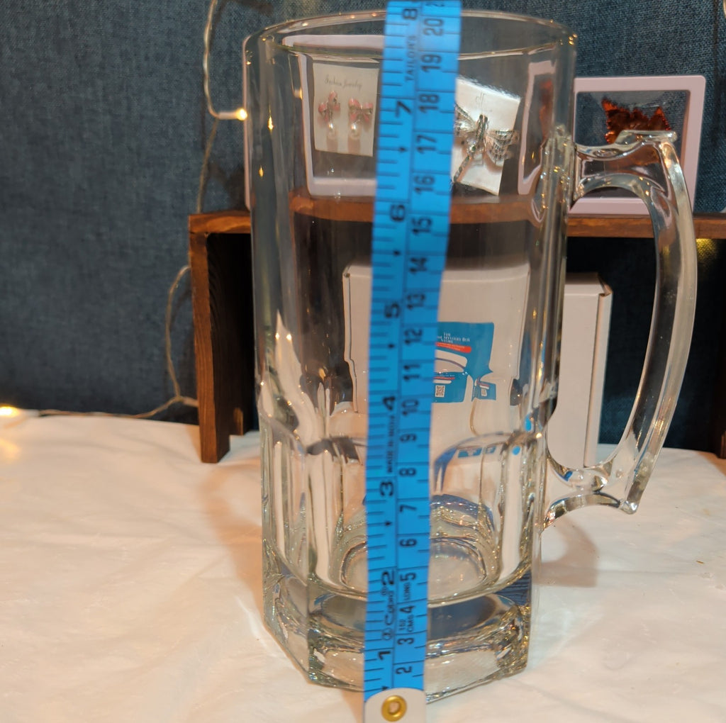 Libbey Gibraltar Super Mug 8-Inch Heavy Glass Beer Stein Vintage
