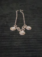 Silver Tone Chunky Crystal Bib Statement Necklace