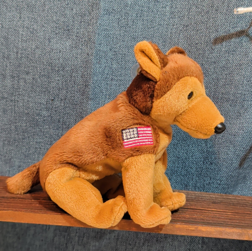 Ty Beanie Baby Courage German Shepherd Flag Plush