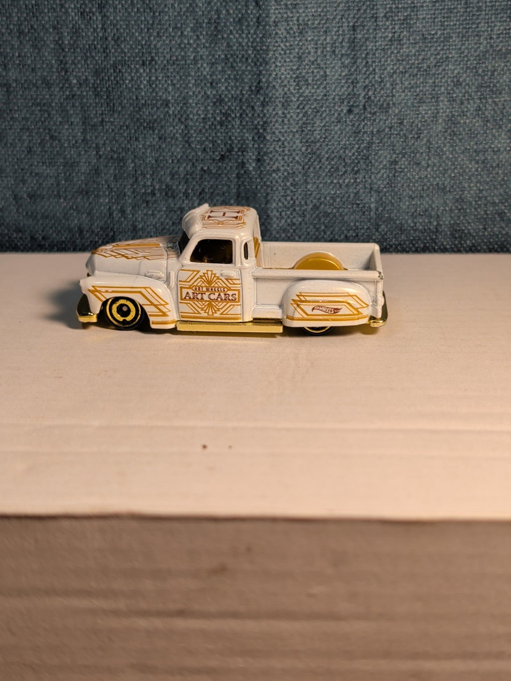 Hot Wheels La Troca | 2021 HW Art Cars White & Gold Lowrider Truck | Loose