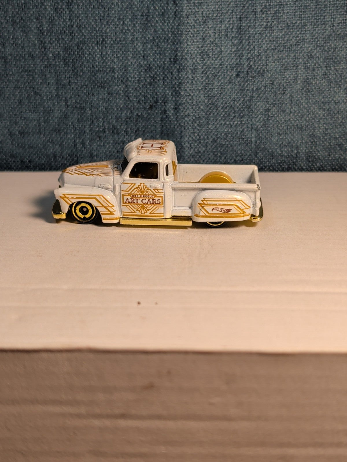 Hot Wheels La Troca | 2021 HW Art Cars White & Gold Lowrider Truck | Loose