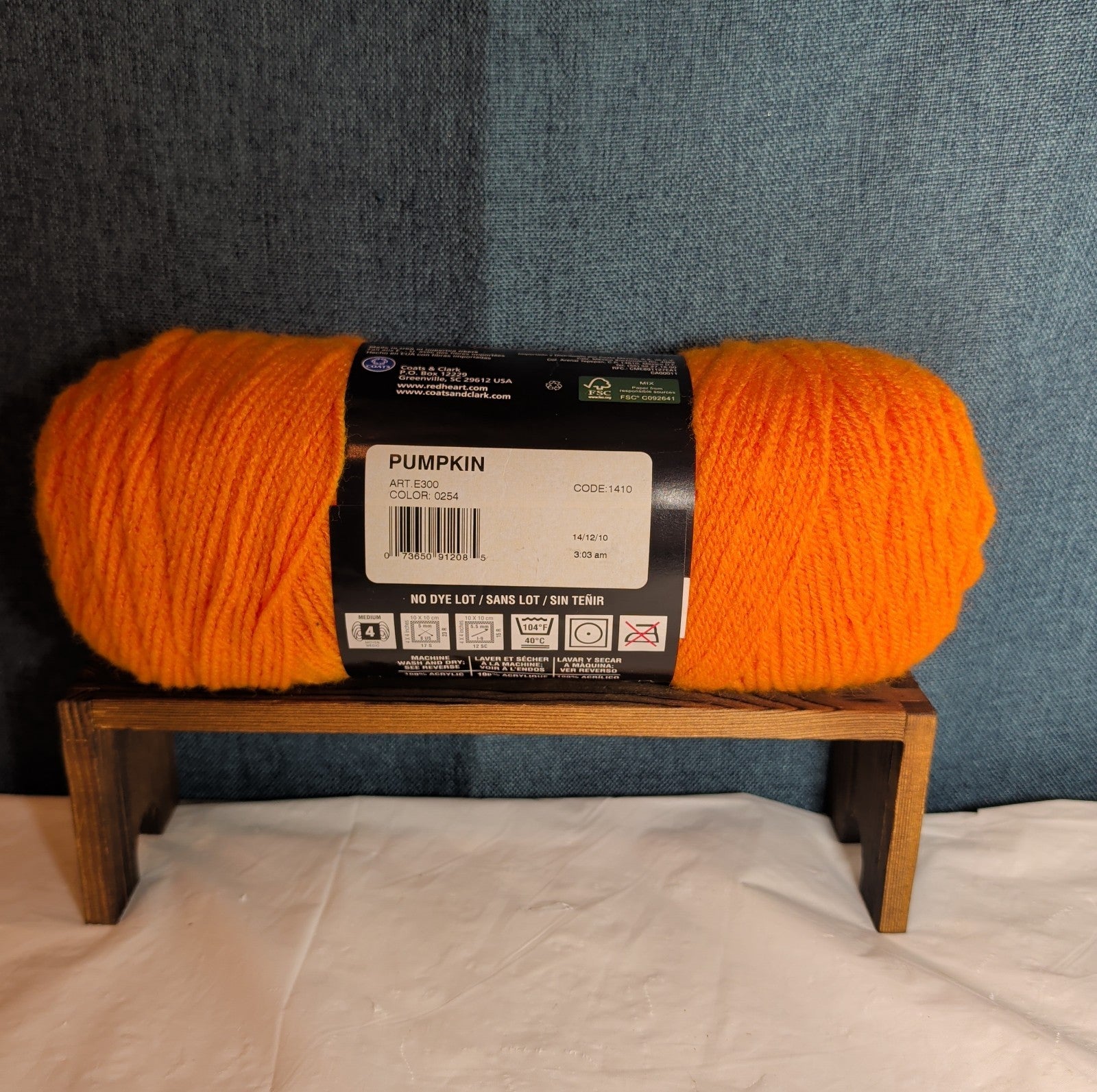Red Heart Super Saver Pumpkin Orange Acrylic Yarn Cozy Fall NWT E300