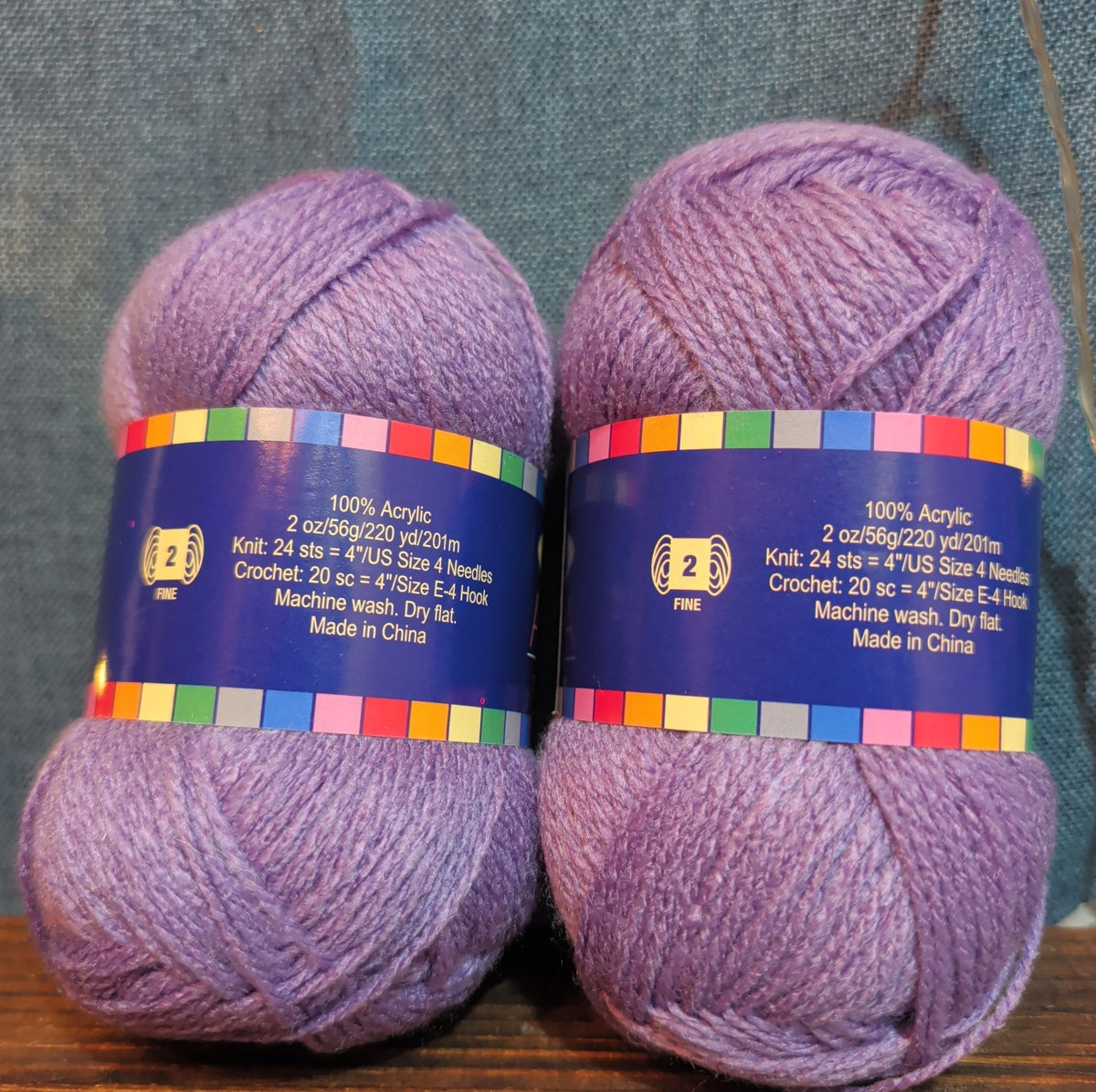 Herrschners Afghan Yarn 2 Ply Grape Frost Purple Acrylic 2 Skein