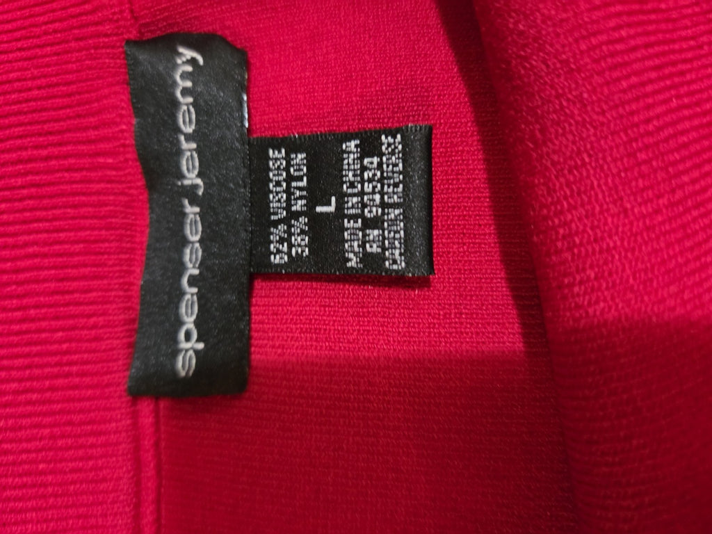 Spenser Jeremy Knit Skirt Set Large L Red Black Faux Wrap Sweater 2 Piece Vtg