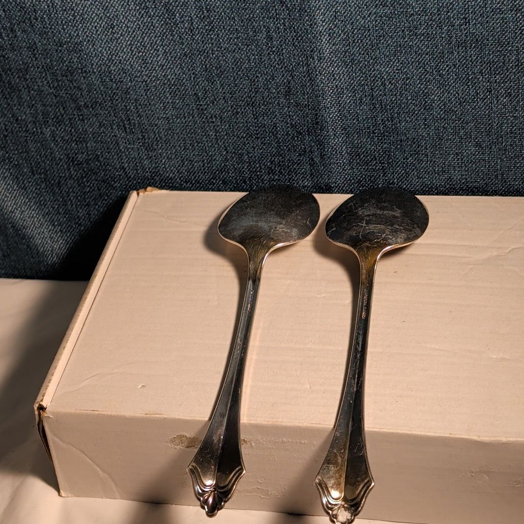 4 Pc ONEIDA Community ROYAL FLUTE Serving Set | Kenwood Meat Fork Spoons MCM